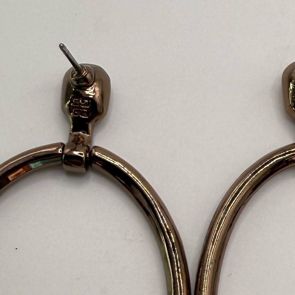 Givenchy‎ Vintage Gold Pavé Hoop Drop Earrings Crystal Designer Statement - Picture 6 of 7